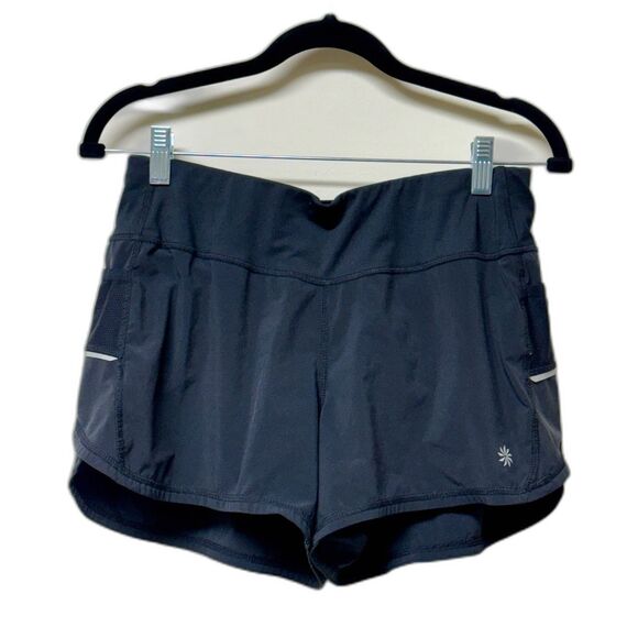 ATHLETA Ready Set Go Mid Rise Activewear Running Shorts, Black, Sz S - Picture 2 of 8